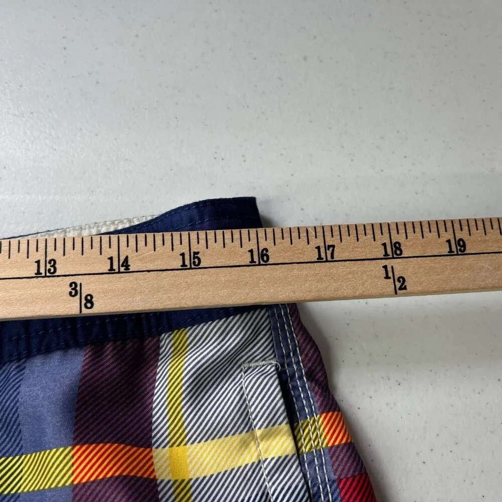 American Eagle Swim Trunks Board Shorts Mens Medium Multicolored Plaid Unlined